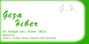 geza hiber business card